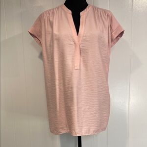 Banana Republic Blouse Tunic Minimalist V-Neck Boxy Dolman Sleeve Large Tall